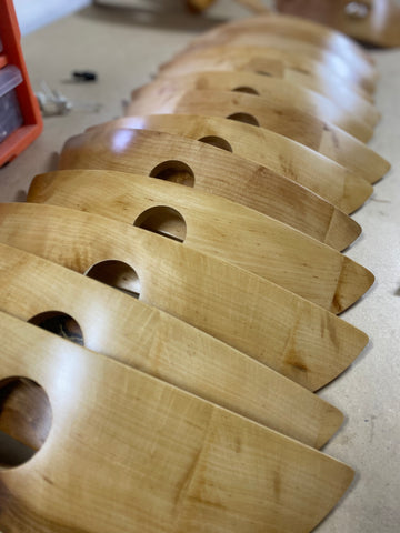 Natural light wood components for crafting custom designer lamp bases