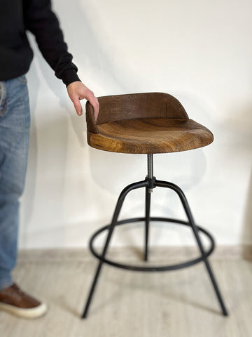 Handmade wooden oak bar stool top, only wooden seat, chair seat, bar chairs with back, dining chairs, reclaimed wood, handmade furniture