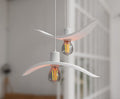 Sculptural 2-light cluster pendant light in white resembling birds in flight