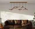 Flying birds pendant light ceiling mount brown chandelier