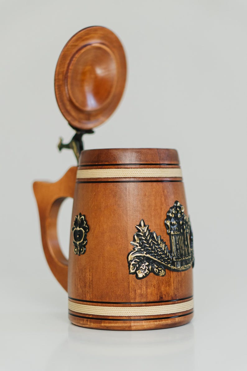 Rustic Wooden Beer Stein Mug for Men