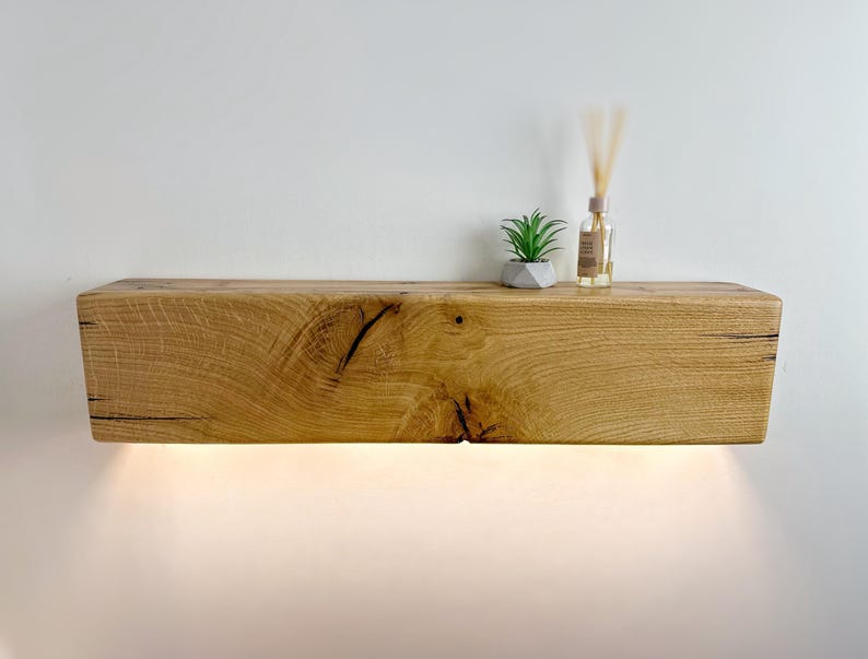 Reclaimed Oak Floating Wall Sconce Shelf