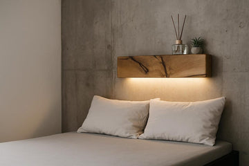 Handcrafted Oak Wall Sconce – Horizontal Floating Light