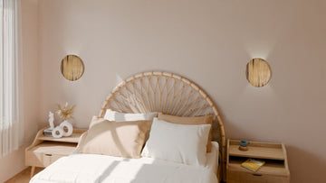 Wooden Round Wandlampe – Plug-in/Hardwired Sconce Light