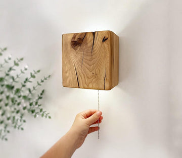 Wooden wall sconce  with Pull Chain - Stih 1704 - Small