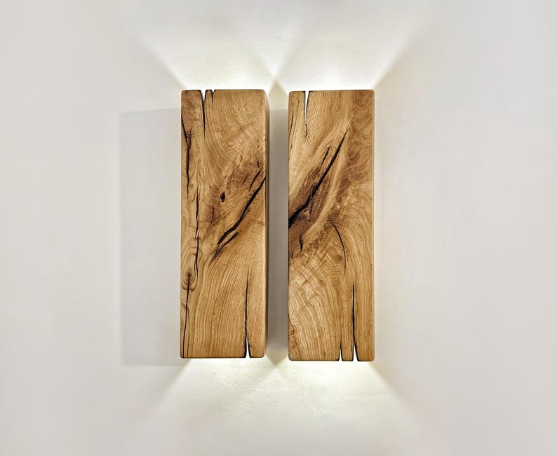 Wandlampe Reclaimed Wood Wall Lamp – Plug-in/Hardwired Sconce