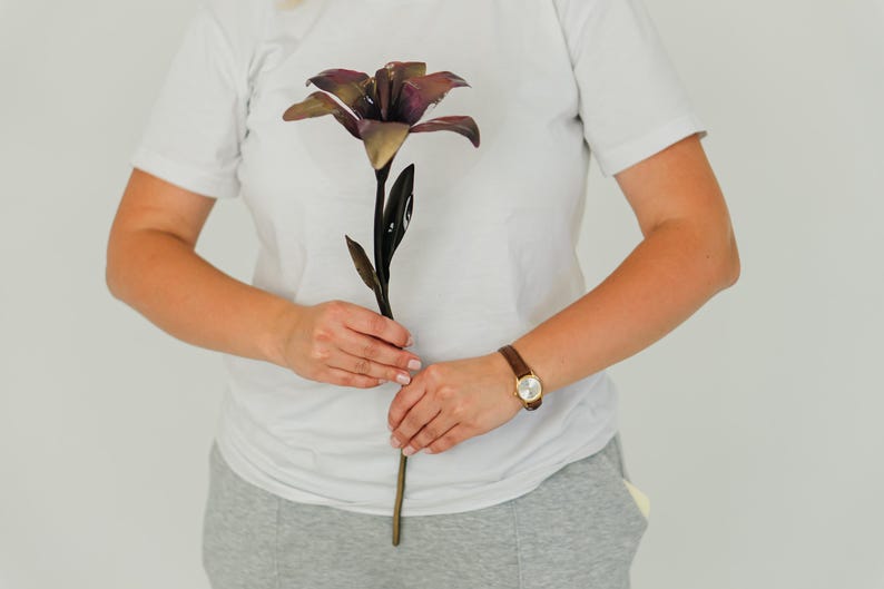 Purple Iron Lily – Forever Metal Flower Sculpture