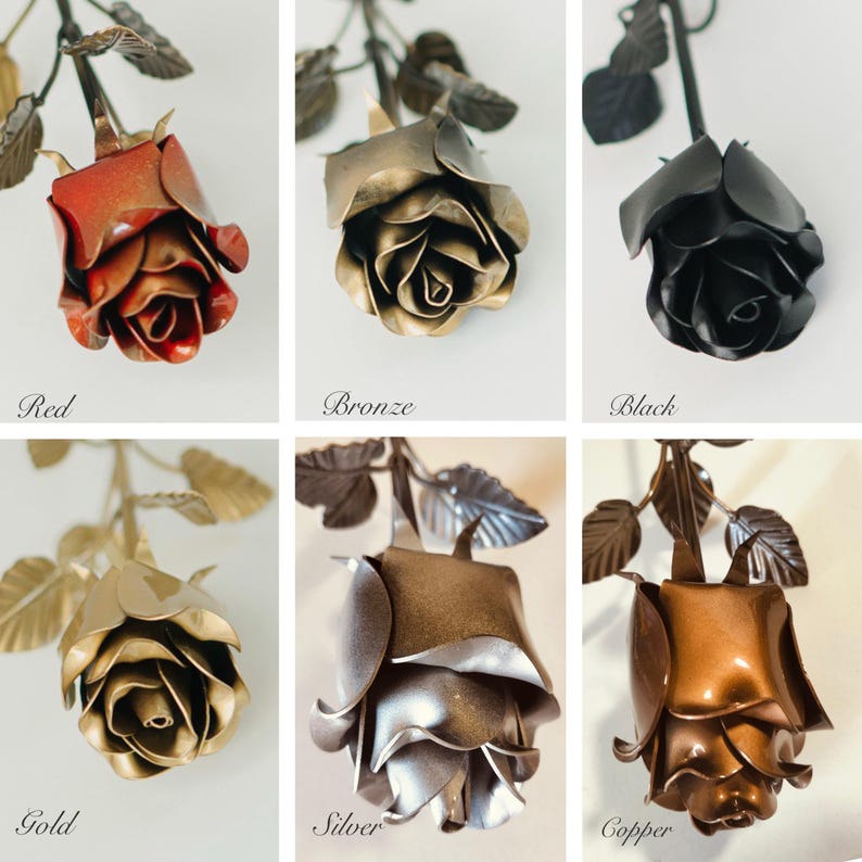 Gothic Iron Rose Decor – Black Forever Metal Flower
