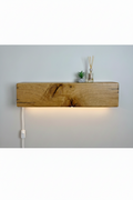 Lamp and shelf made of wood
