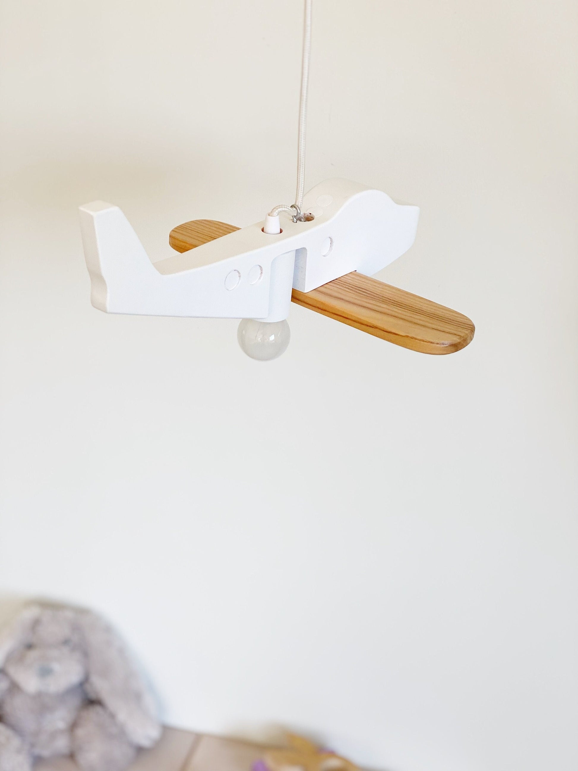 Airplane hanging lamp, pendant lights, chandelier lighting, nightlight, kids baby room nursery decor, custom congratulations postpartum gift