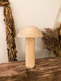 Mushroom wooden table lamp, bedside art deco lamp, lampshade, japandi desk lamp, coastal light, nightlight, house warming gifts new home