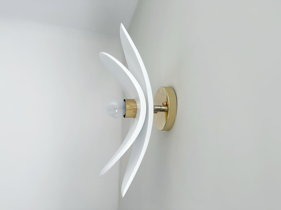 Plug in wall sconce brushed nickel, wood wall sconce, balck wall flower lamp, cool bedside lamp, lampshade, living room decor, gold fixture