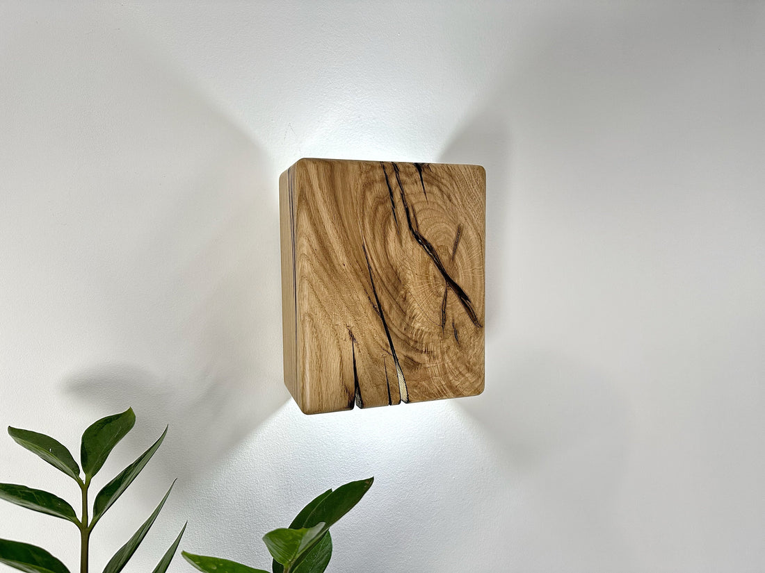 Handmade wood plug in wall sconce or with switch fixture, custom size wall bedside lamp, sconce lighting, lampshades, wood oak wall lights