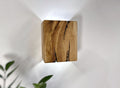 Wall sconce, plug in wall sconce, wall bedside lamp, led light, wall light, wood sconce, wood pendant light, lampshade, size 8.26x6.69x3.93