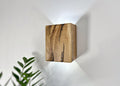 Old wood wall sconce, plug in wall sconce, wall bedside lamp, led light, wall light, wood pendant light, lampshade, size 8.26x6.69x3.93