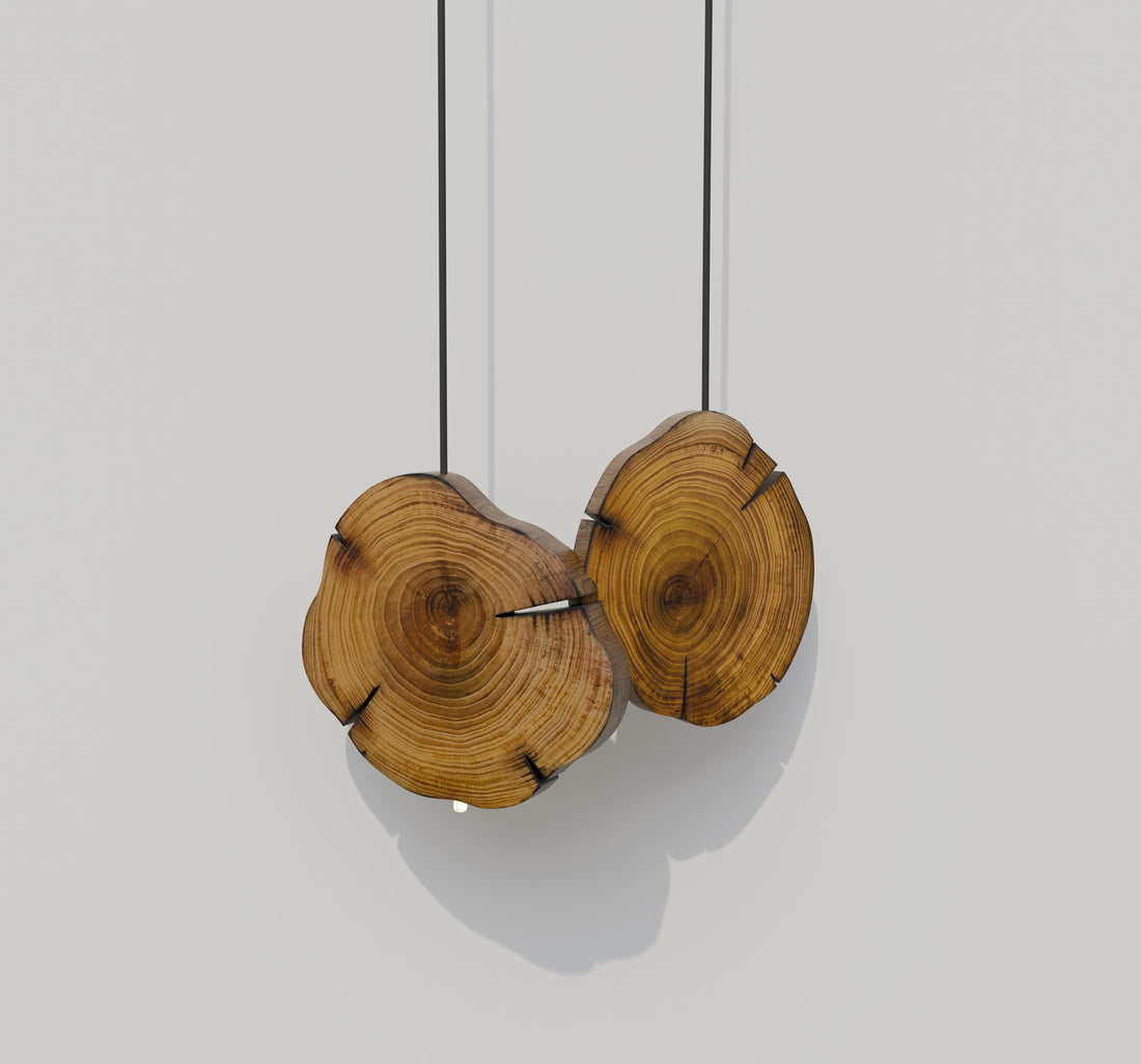 Wooden Farmhouse Pendant Chandelier | Rustic Lighting Fixture For Dining Room | Kitchen Island | Wooden LED Chandelier | Linear Lighting  | Hanging Scandi Light | Restaurant Light