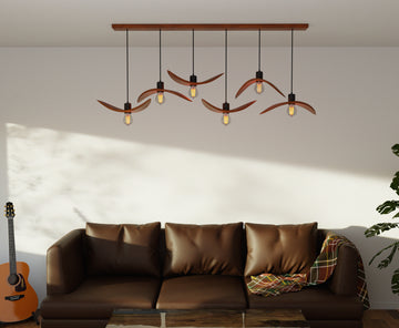 Flying birds pendant light ceiling mount brown chandelier